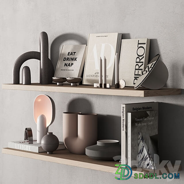 217 decor on shelves 02 neutral scandi accessories 00 3D Models