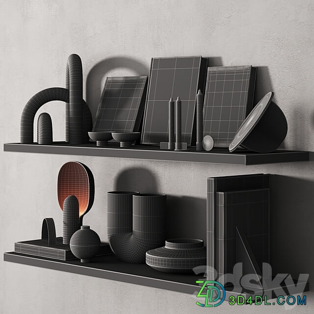 217 decor on shelves 02 neutral scandi accessories 00 3D Models