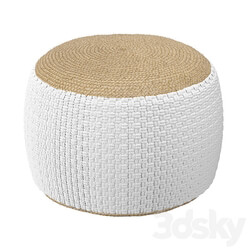 Pouffe woven from jute and cotton Knot 3D Models 