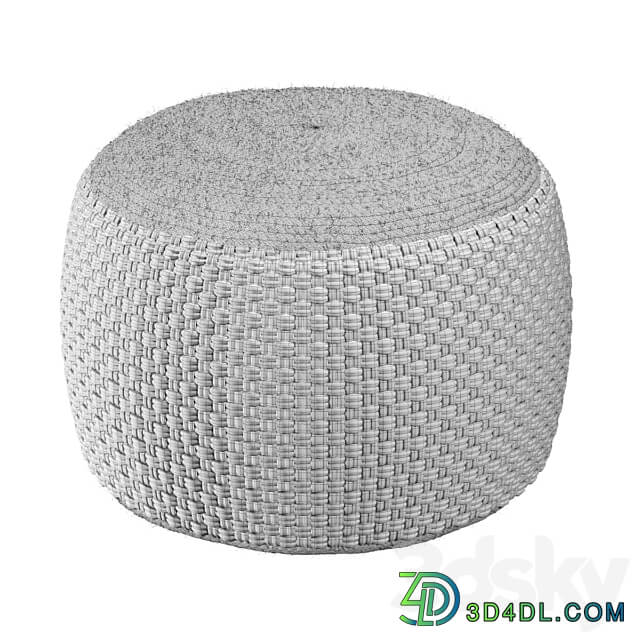 Pouffe woven from jute and cotton Knot 3D Models