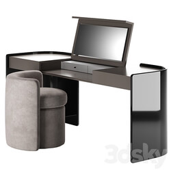 Modern Make Up Table with Pouf 3D Models 