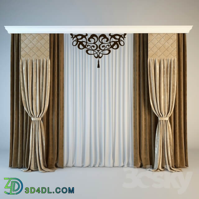 Classical curtain with openwork