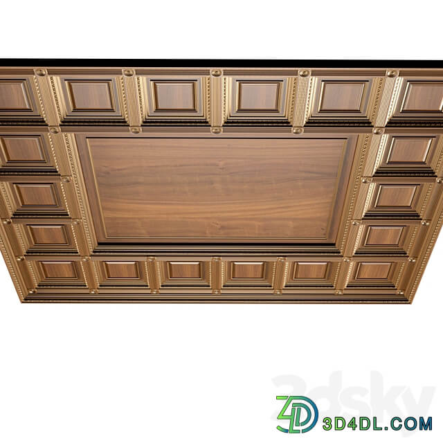 Ceiling set classic style.Classic wooden illuminated coffered ceiling 3D Models