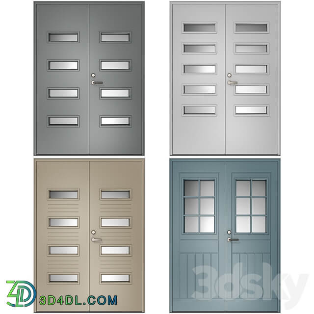 Metal swinging fire doors 3D Models