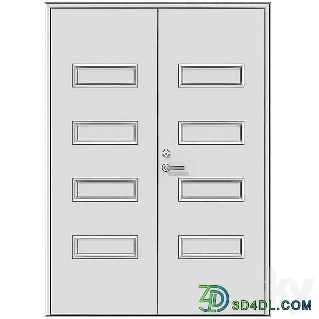 Metal swinging fire doors 3D Models