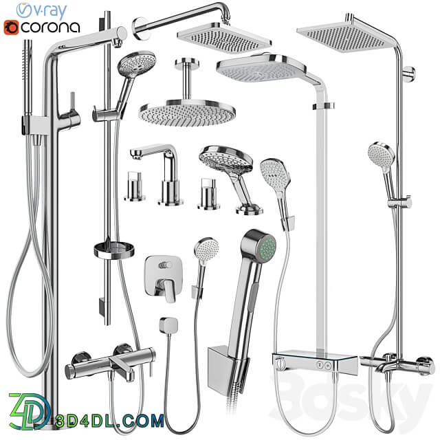 Hansgrohe set 178 mixers and shower systems Faucet 3D Models