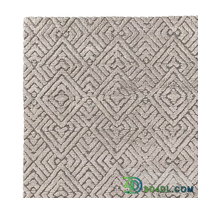 TALSARI HAND KNOTTED SILK and WOOL RUG 3D Models