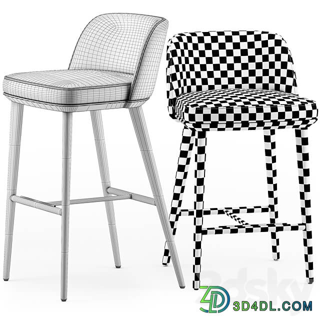 Calligaris Foyer stool set 02 3D Models