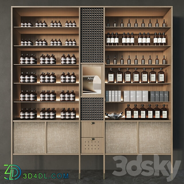 Cosmetic set with chest of drawers and shelves 3D Models