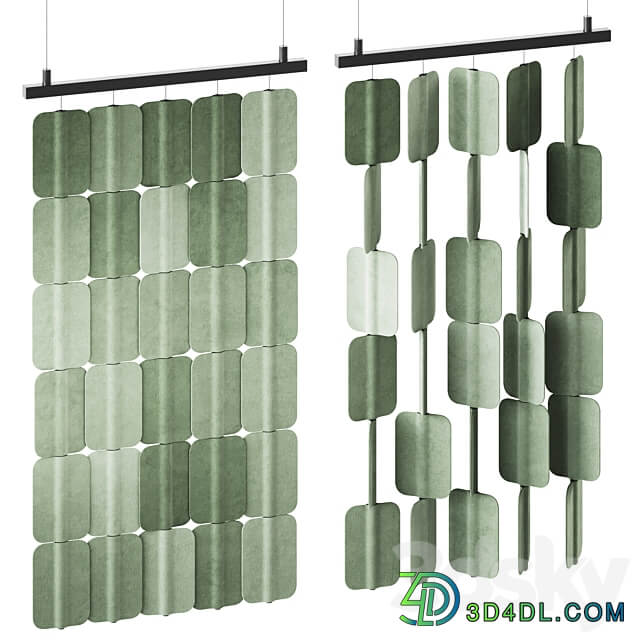 Patch PA H006 x5 Hanging Acoustic Divider by True Design Acoustic Divider 3D Models