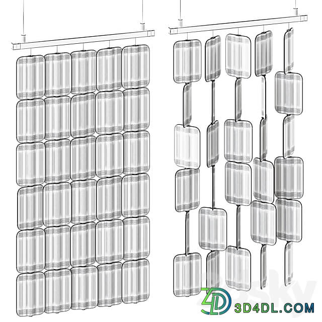 Patch PA H006 x5 Hanging Acoustic Divider by True Design Acoustic Divider 3D Models