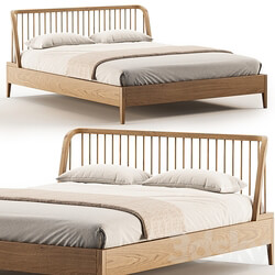 Spindle Oak Bed Bed 3D Models 