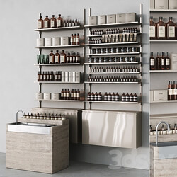 Cosmetic set with metal shelving and washbasin 3D Models 