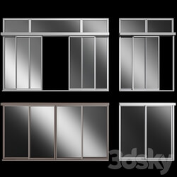 Sliding Stained Glass Aluminum doors 3D Models 