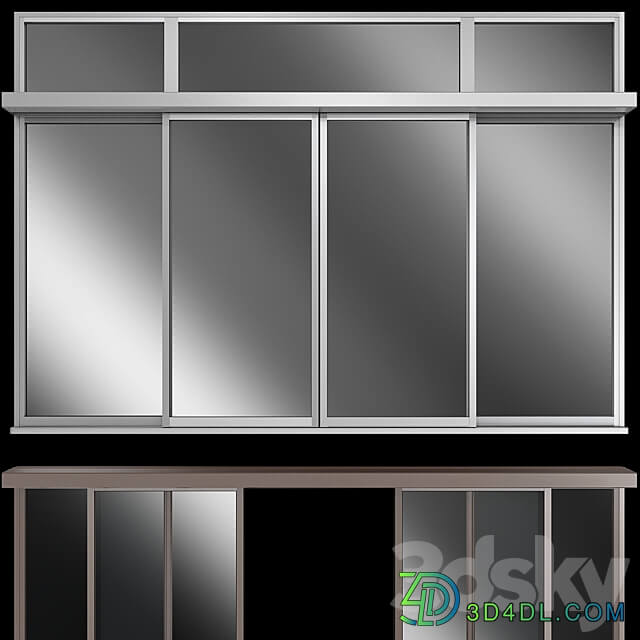 Sliding Stained Glass Aluminum doors 3D Models