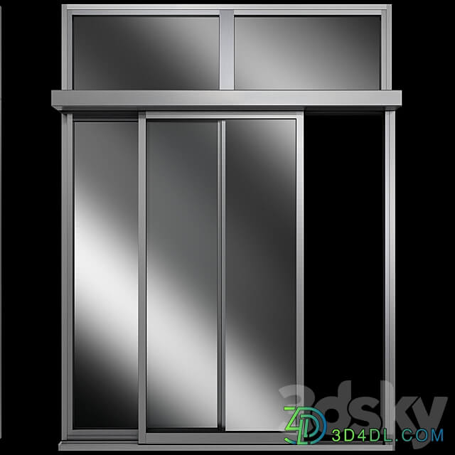 Sliding Stained Glass Aluminum doors 3D Models