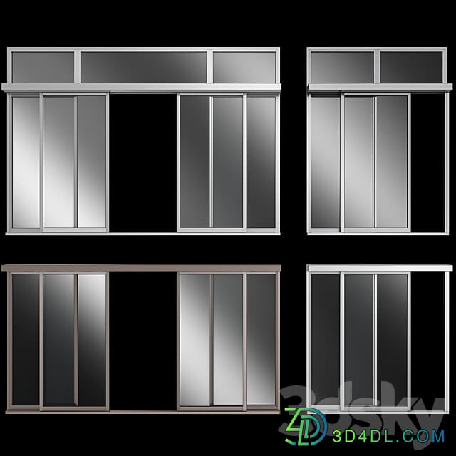 Sliding Stained Glass Aluminum doors 3D Models