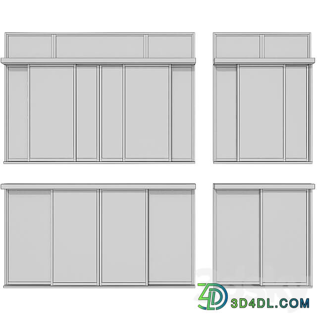 Sliding Stained Glass Aluminum doors 3D Models