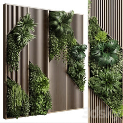 Vertical Wall Garden With Wooden frame collection of houseplants indoor 41 