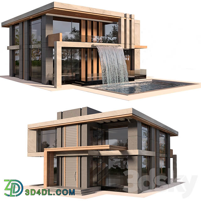 Modern Villa with pool 3D Models