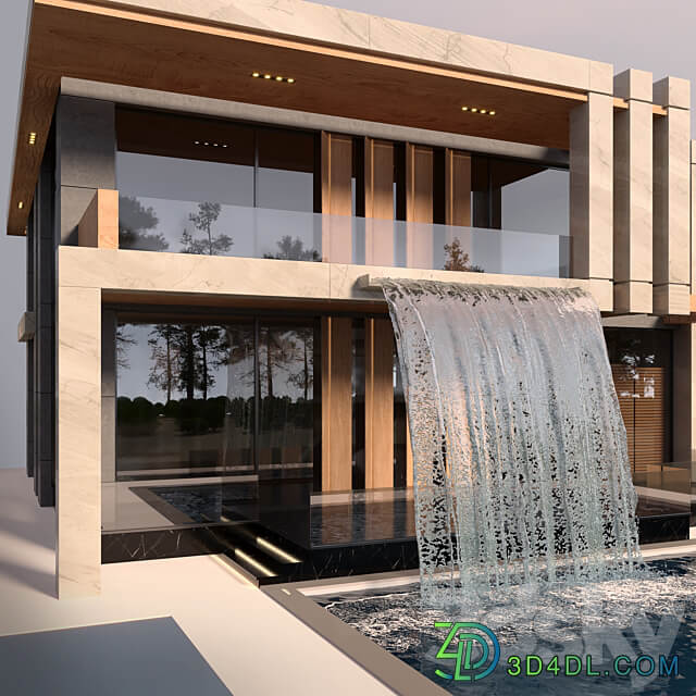 Modern Villa with pool 3D Models