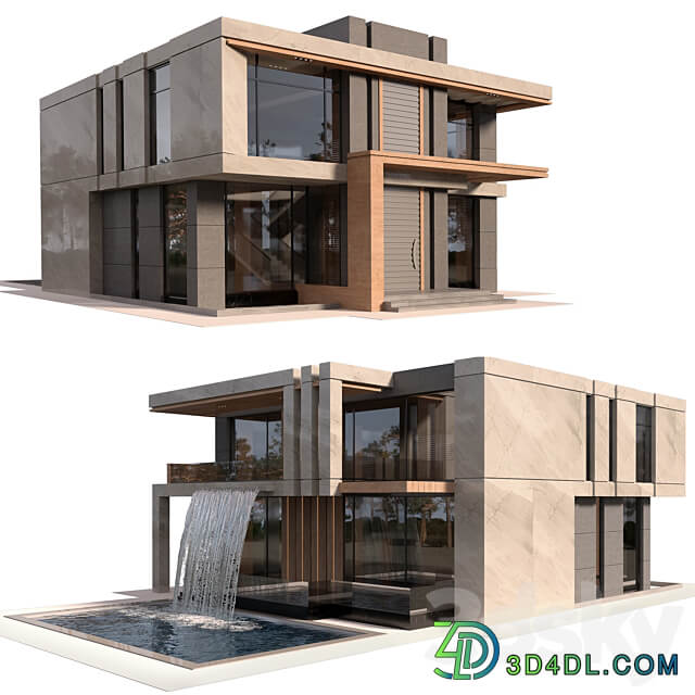 Modern Villa with pool 3D Models