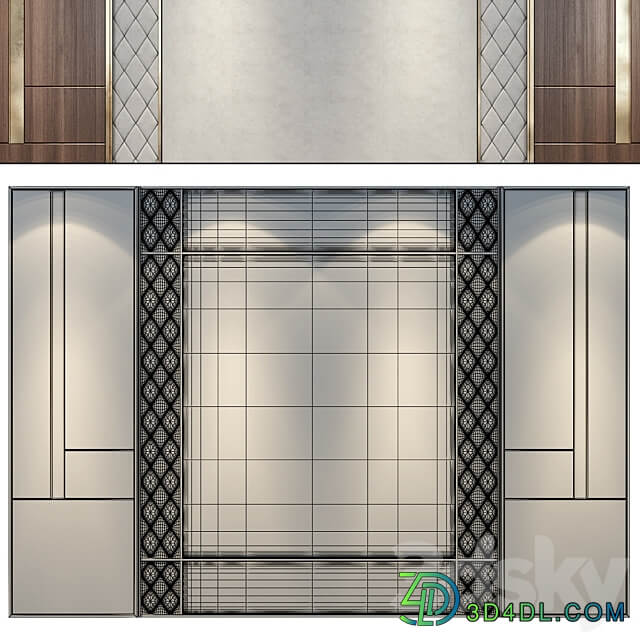 wall panels set 143 3D Models