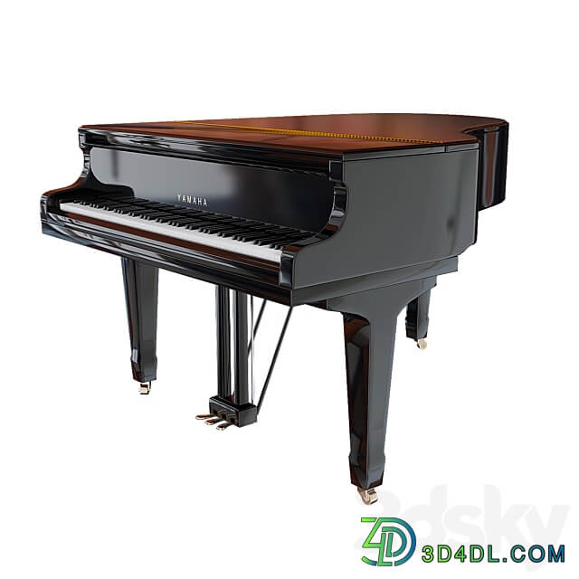 Yamaha C3 acoustic grand piano 3D Models