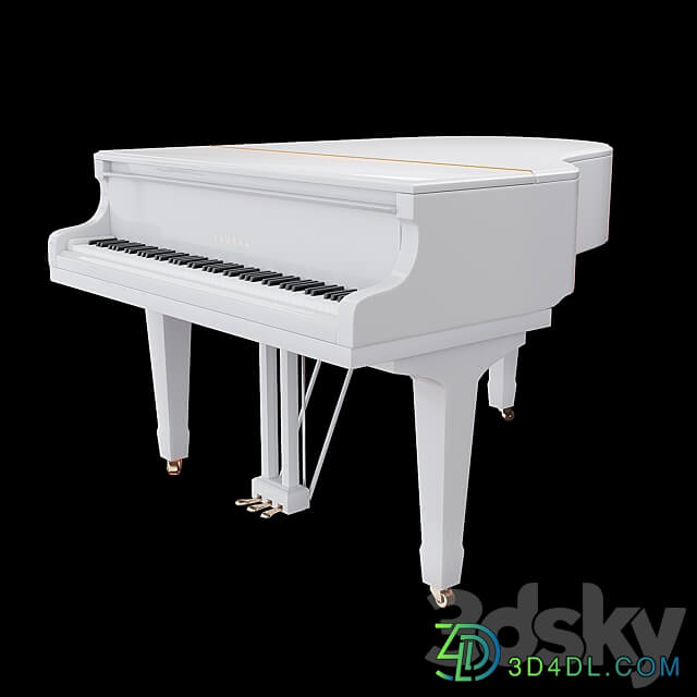 Yamaha C3 acoustic grand piano 3D Models