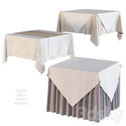 Tablecloth on a square table 3D Models 