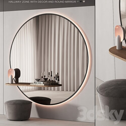 229 hallway zone 06 large round minimal round mirror 01 3D Models 