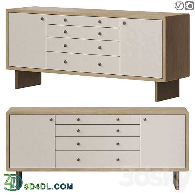 Baker Waterfall Credenza Sideboard Chest of drawer 3D Models