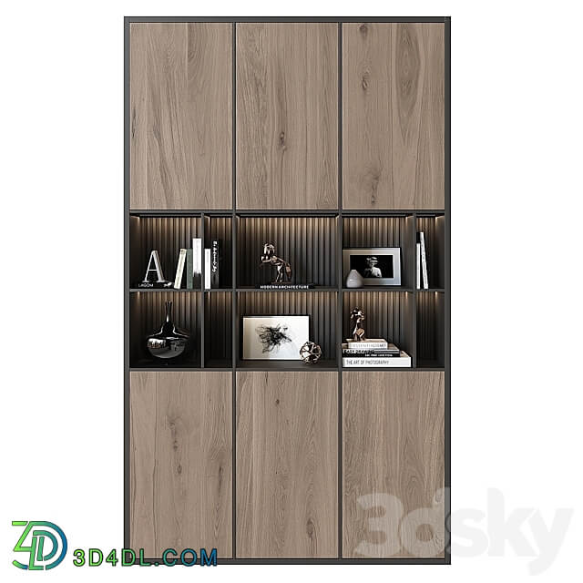 Shelving unit in modern style 01 3D Models