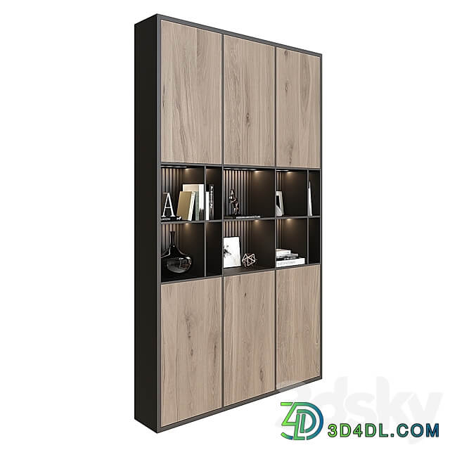 Shelving unit in modern style 01 3D Models