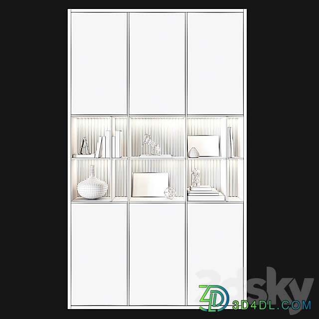 Shelving unit in modern style 01 3D Models