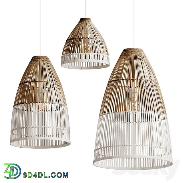 bamboo lampshade model Pendant light 3D Models