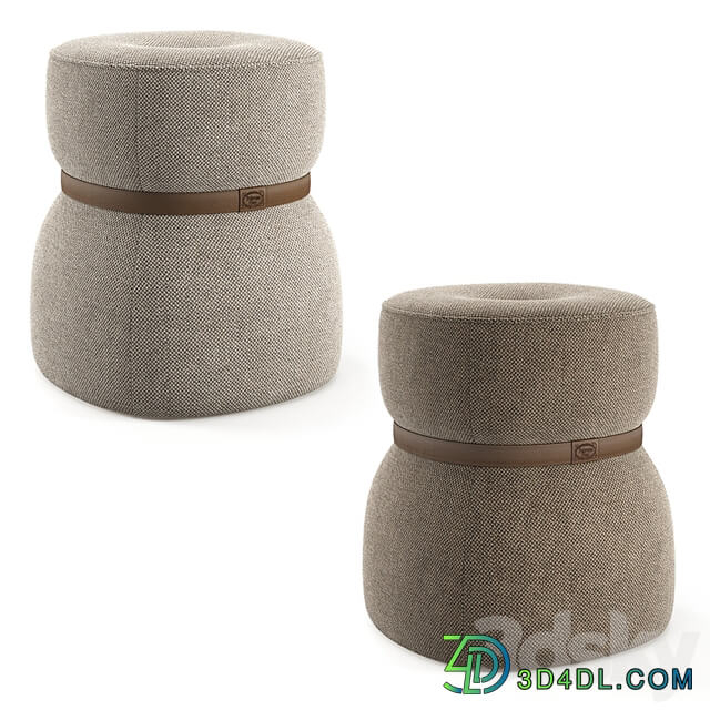 Italian pouf Leple Outdoor by Poltrona Frau