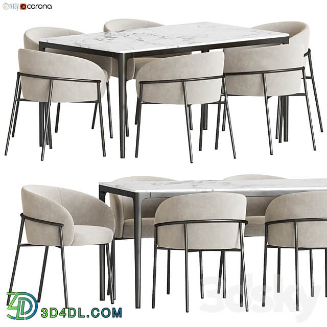 Dining Set 194 Table Chair 3D Models