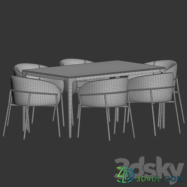 Dining Set 194 Table Chair 3D Models