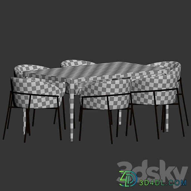 Dining Set 194 Table Chair 3D Models