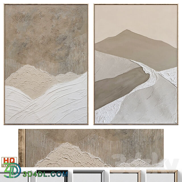 Relief Abstract Landscape Textural Wall Art C 676 3D Models