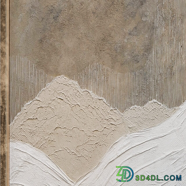 Relief Abstract Landscape Textural Wall Art C 676 3D Models