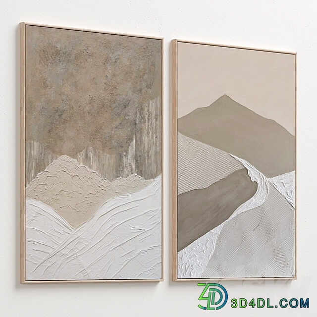 Relief Abstract Landscape Textural Wall Art C 676 3D Models