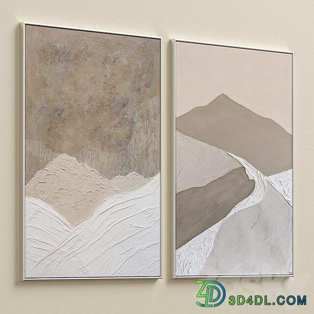 Relief Abstract Landscape Textural Wall Art C 676 3D Models