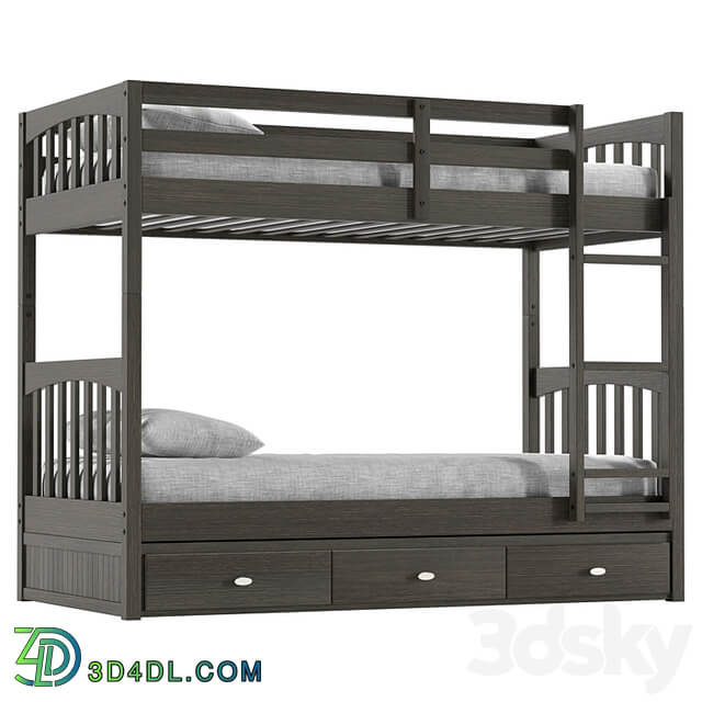 Giancola 3 Drawer Solid Wood Standard Bunk Bed