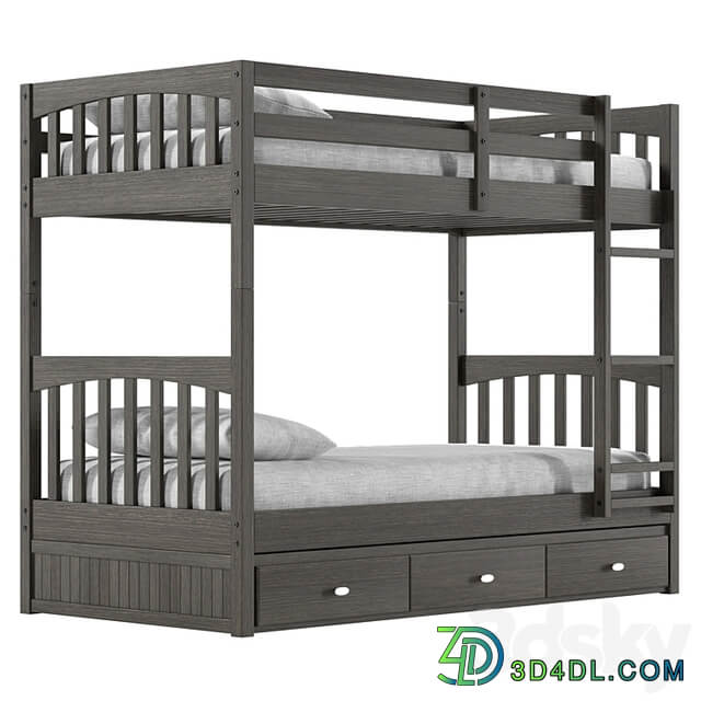 Giancola 3 Drawer Solid Wood Standard Bunk Bed