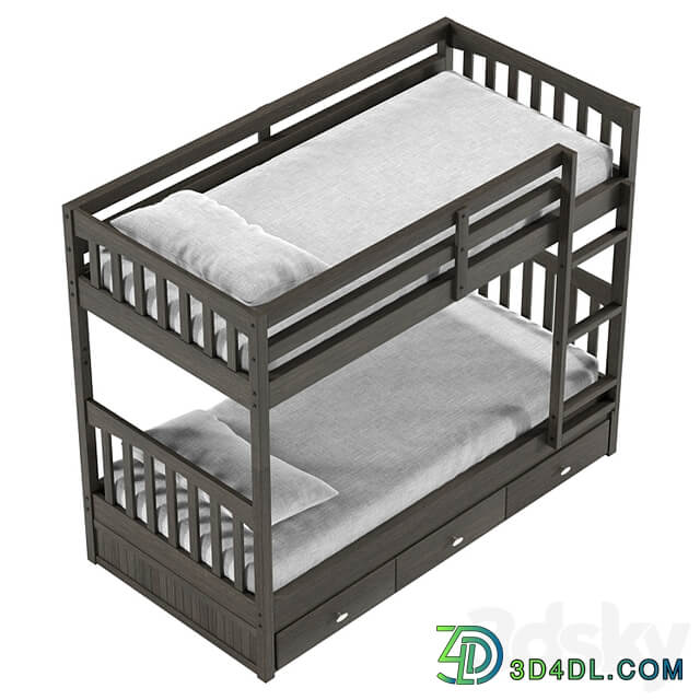 Giancola 3 Drawer Solid Wood Standard Bunk Bed