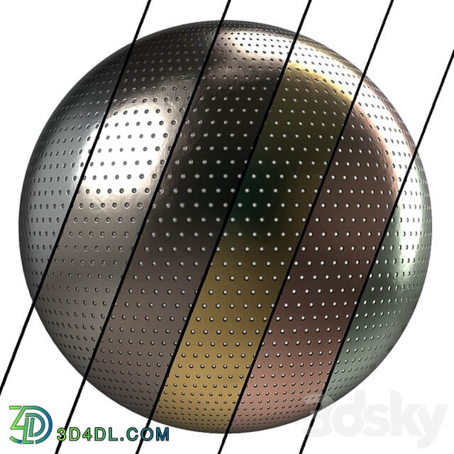 Metal panel Materials 3 perforated Metal panel, Pbr 4k Seamless