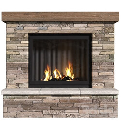 Provence style fireplace.Fireplace in Country style.Decorative stone wall 