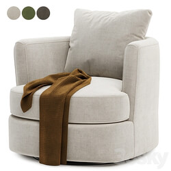 Zarren Upholstered Swivel Barrel Chair 